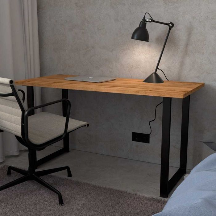 Стол компьютерный Loft ADT 41, 150х60x75 см, черный, коричневый