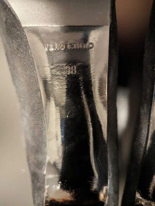 Botine Musette negre piele intoarsa tocuri marimea 38