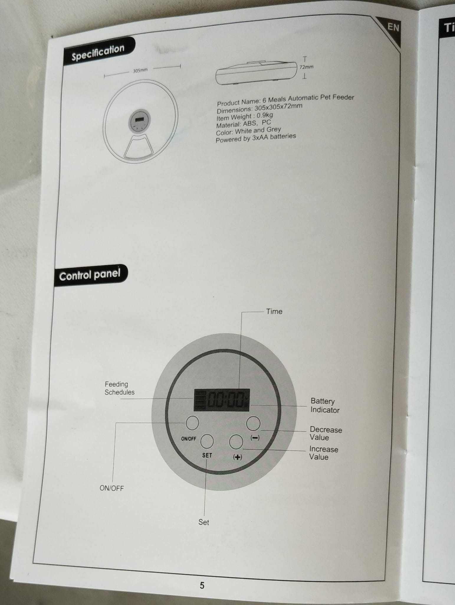 PawHut Distribuitor Automat de Hrană pentru Câini și Pisici