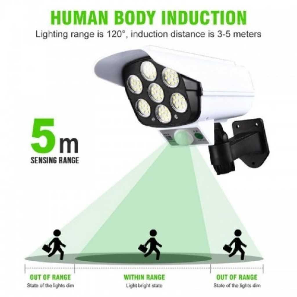 LED соларни LED лампи, имитиращи камера за видеонаблюдение