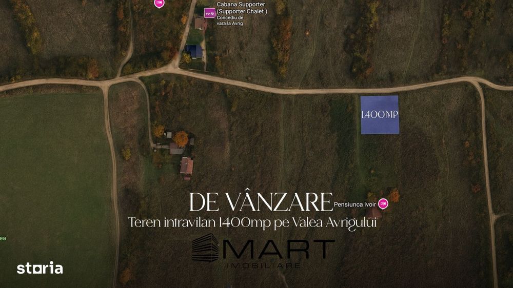 Teren intravilan 1400mp pe Valea Avrigului