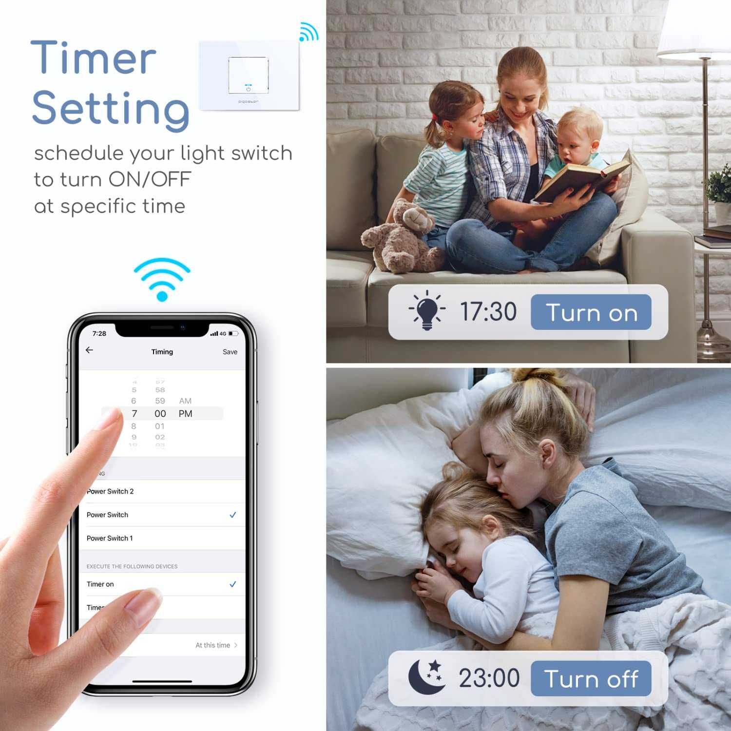 НОВ! Смарт WiFi ключ, стенен превключвател Alexa & Google Assistant