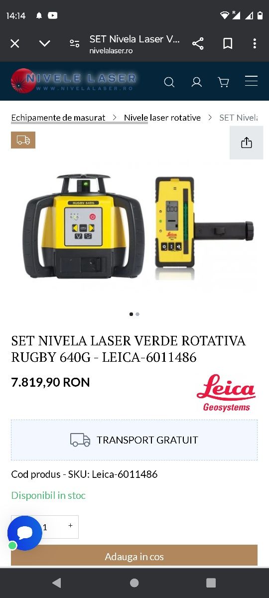 Leica Rod-Eye 160 Digital receptor laser să  mă  sunați  pe telefon 
L