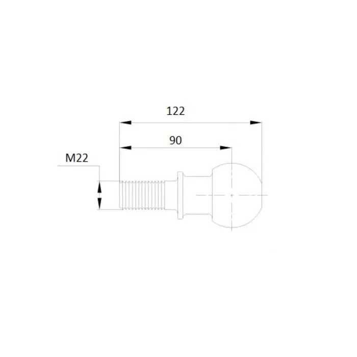 Топка Ябълка за Ремарке Теглич Ф50мм М22 За Кола