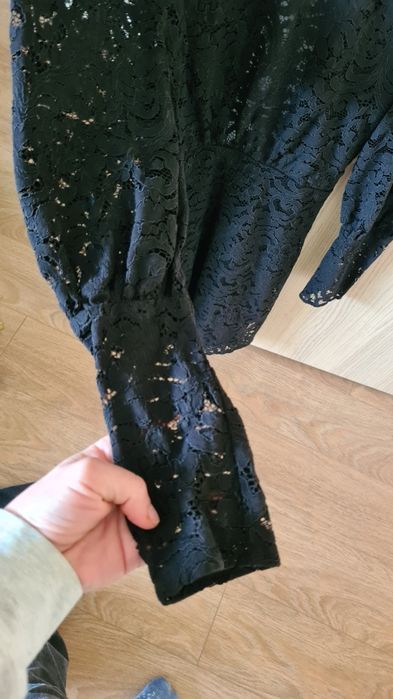 Rochie h&m, neagra, de dantelă,  1 purtare