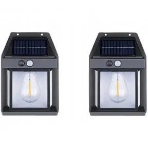Set 2x Lampa solara de perete cu senzor miscare