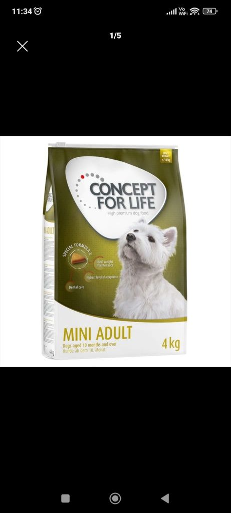 Mâncare pentru căței Concept-for life mini adult