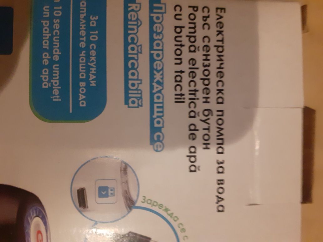 ЕЛЕКТРИЧЕСКА ПОМПА за Вода със Сензорен Бутон и USB кабел