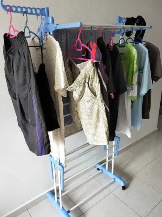 Многоетажна сушилня за пране, дрехи, закачалки за дрехи на колела