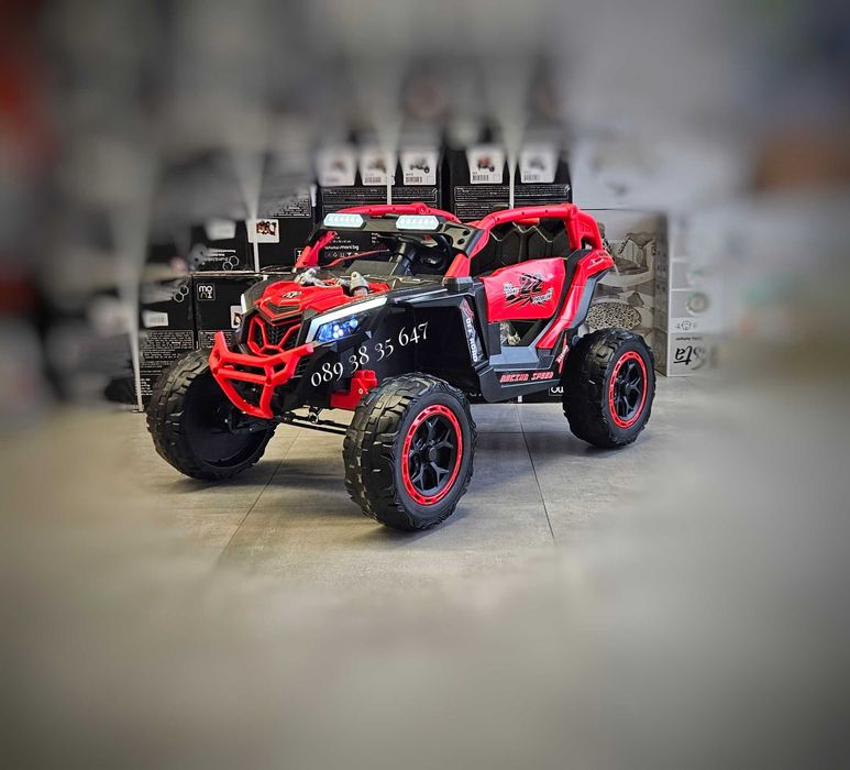 ТОП ЦЕНА!НОВО!Акумулаторен джип Kansas RED с 24V батерия,меки гуми,4x4