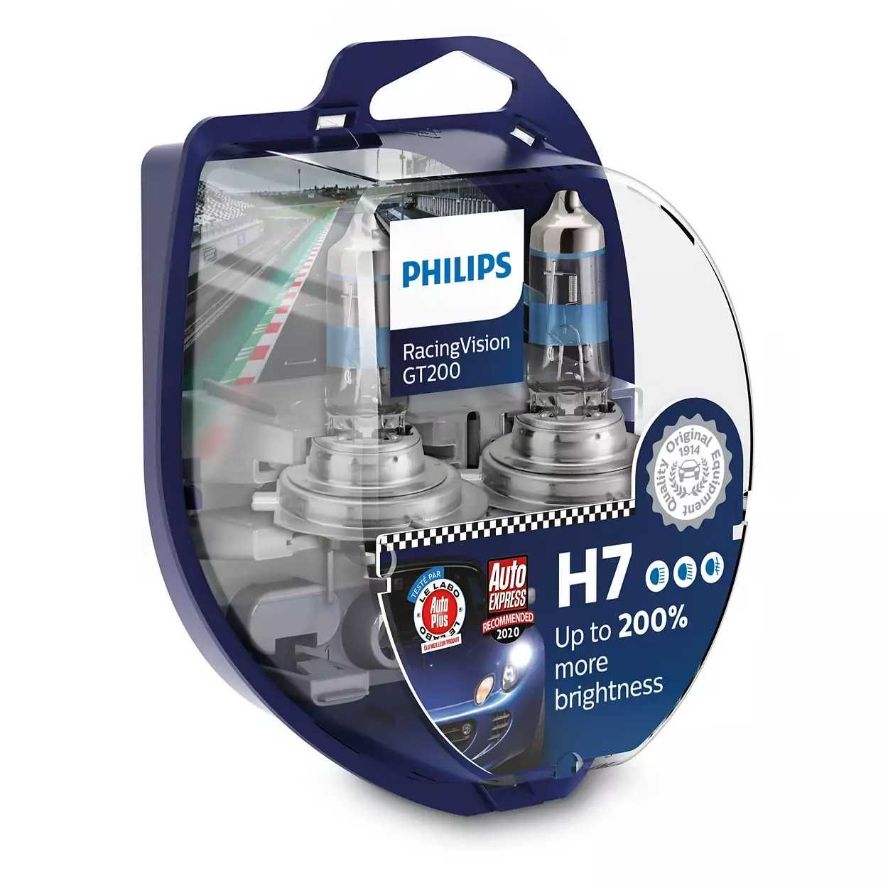 +200% Автомобилни крушки PHILIPS RACING VISION GT 200 H4/ H7 к-т/2бр./