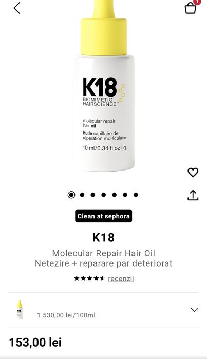K18 Molecular Repair Hair Oil sephora Nou