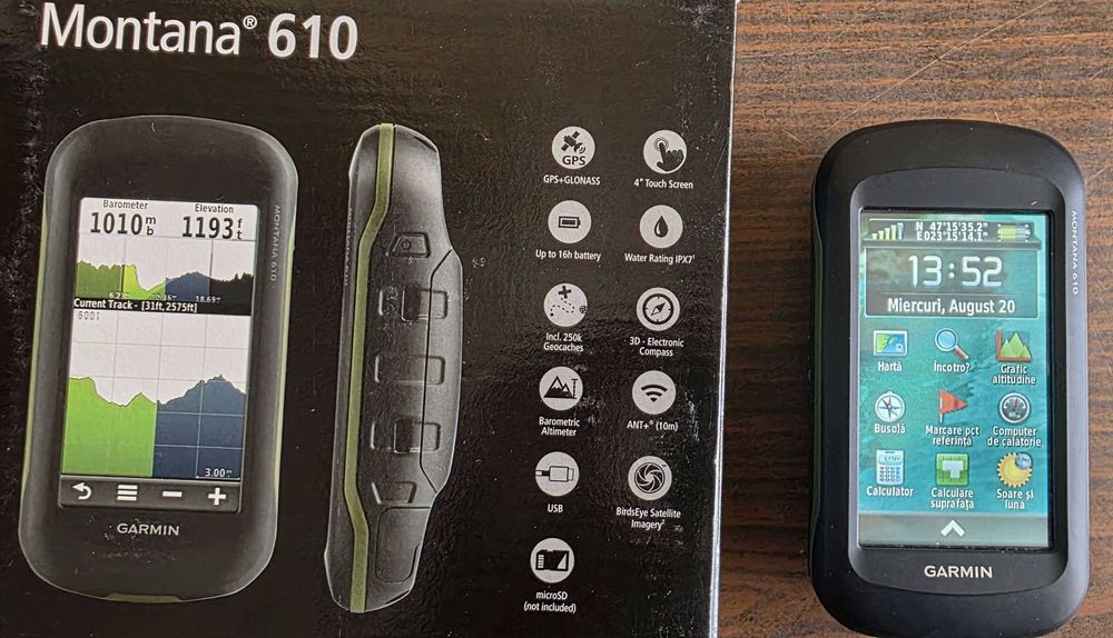 GPS topografic de mana Garmin Montana 610 inclusiv poteci de munte