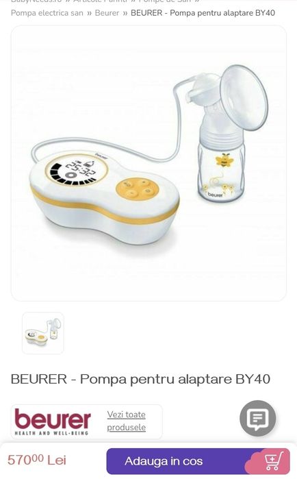 Pompa sân electrica BEURER BY40 stare impecabila