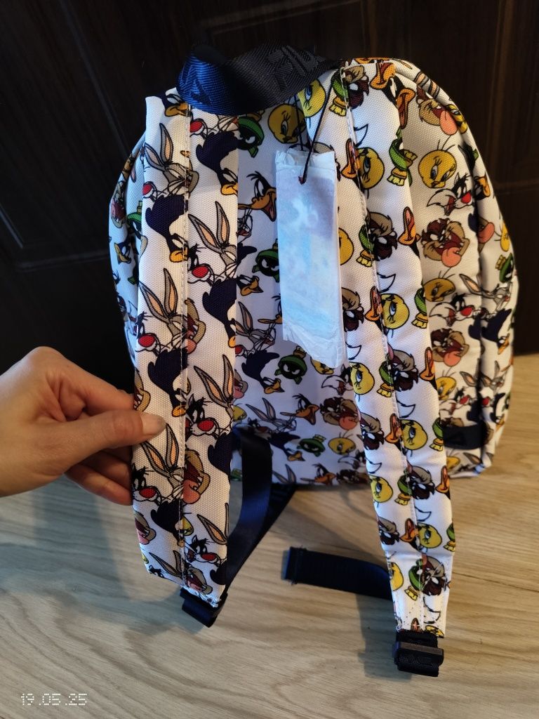 Fila, Раница с щампа Taian Warner Bros, Бял, Жълт, Индиго