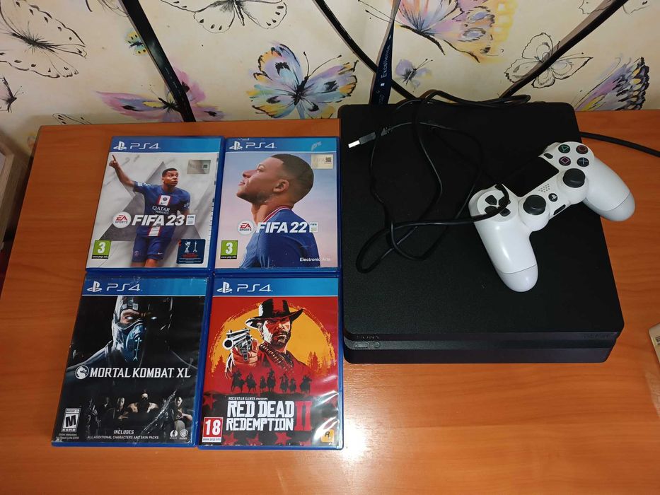 Sony PlayStation 4 Slim 1TB +  DualShock 4 + Игры