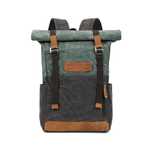 Rucsac canvas retro unisex, laptop, calatorii JOLAR. Verde