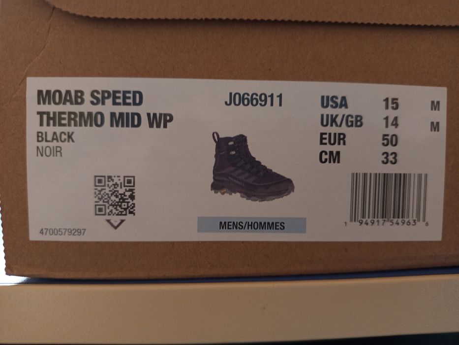 СПЕШНО! Зимни обувки Merrell Moab Speed 2 Thermo Mid Black, размер/ном
