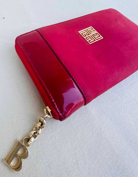 Pierre Balmain Superb Portofel Vintage Orizontal Piele Rosu Original