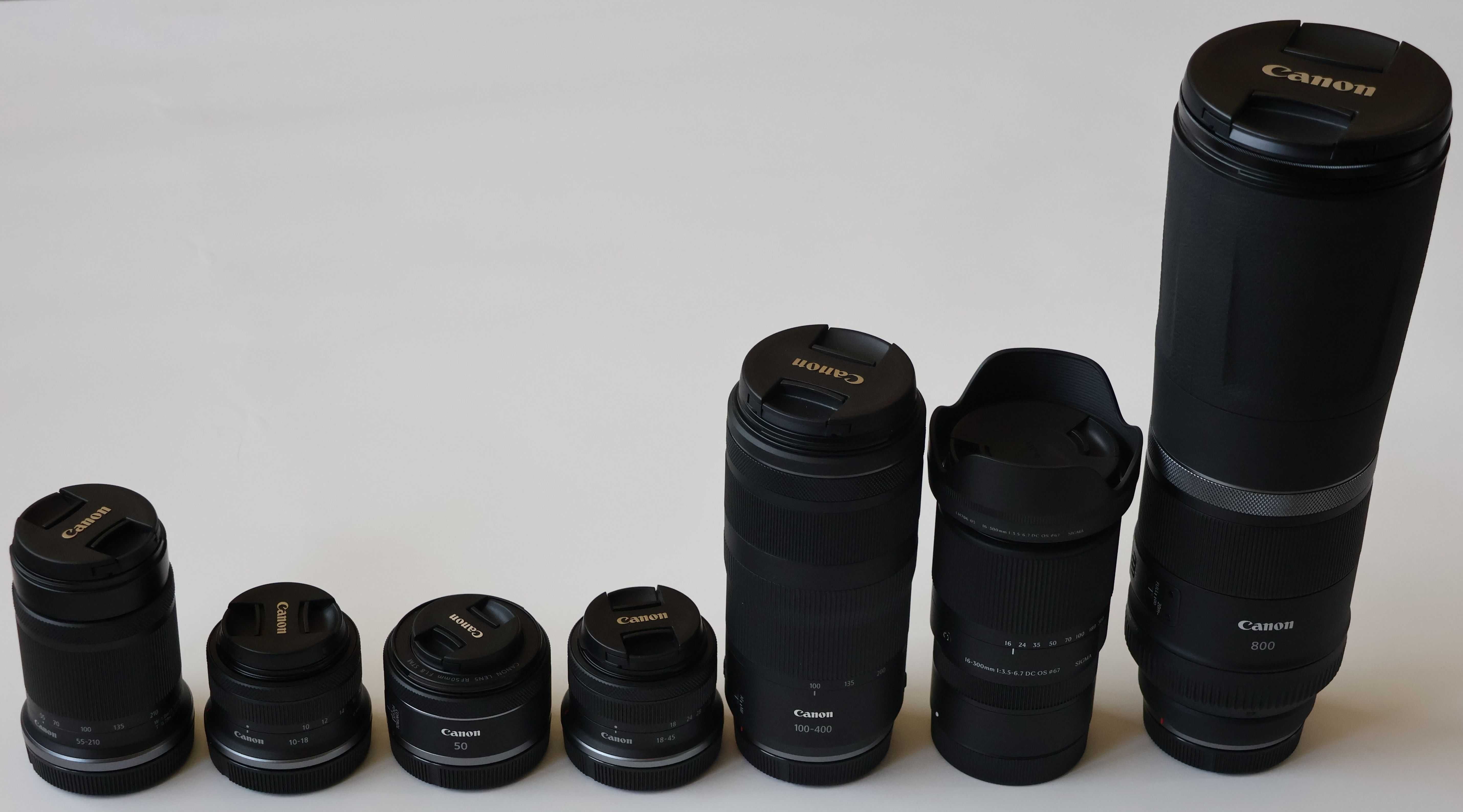 canon r7 + canon rf 800mm rf 50mm rf 100-400mm rf-s 10-18mm 55-210mm