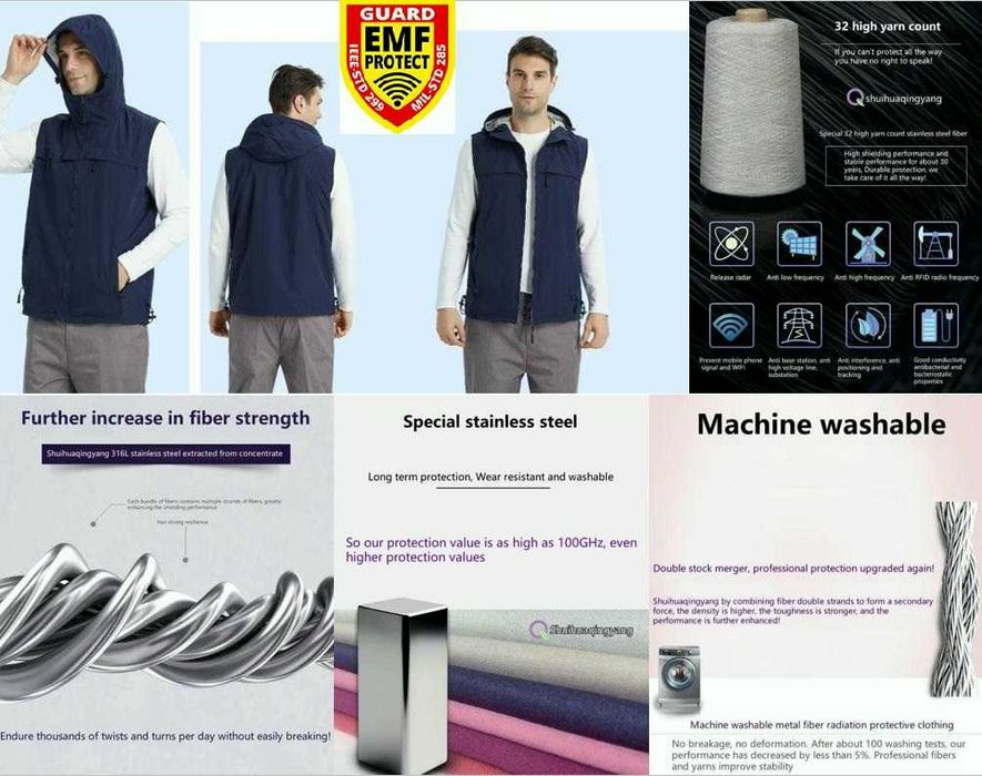 RF EMF EMR WiFi 5G Екраниран Суичър Качулка Електромагнитна Защита ЕМП