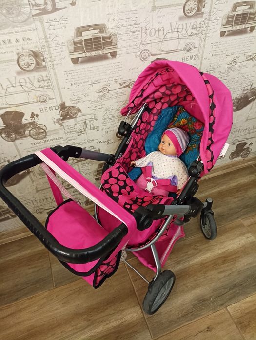 Количка за кукли с бебе и аксесоари