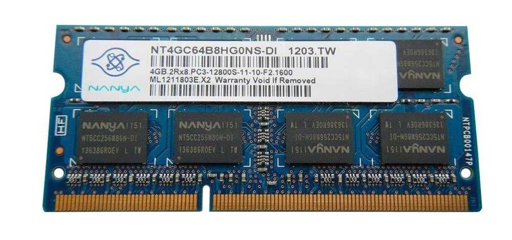 Memorie Laptop Nanya 4GB DDR3 PC3 12800S 1600 CL11 NT4GC64B8HG0NS