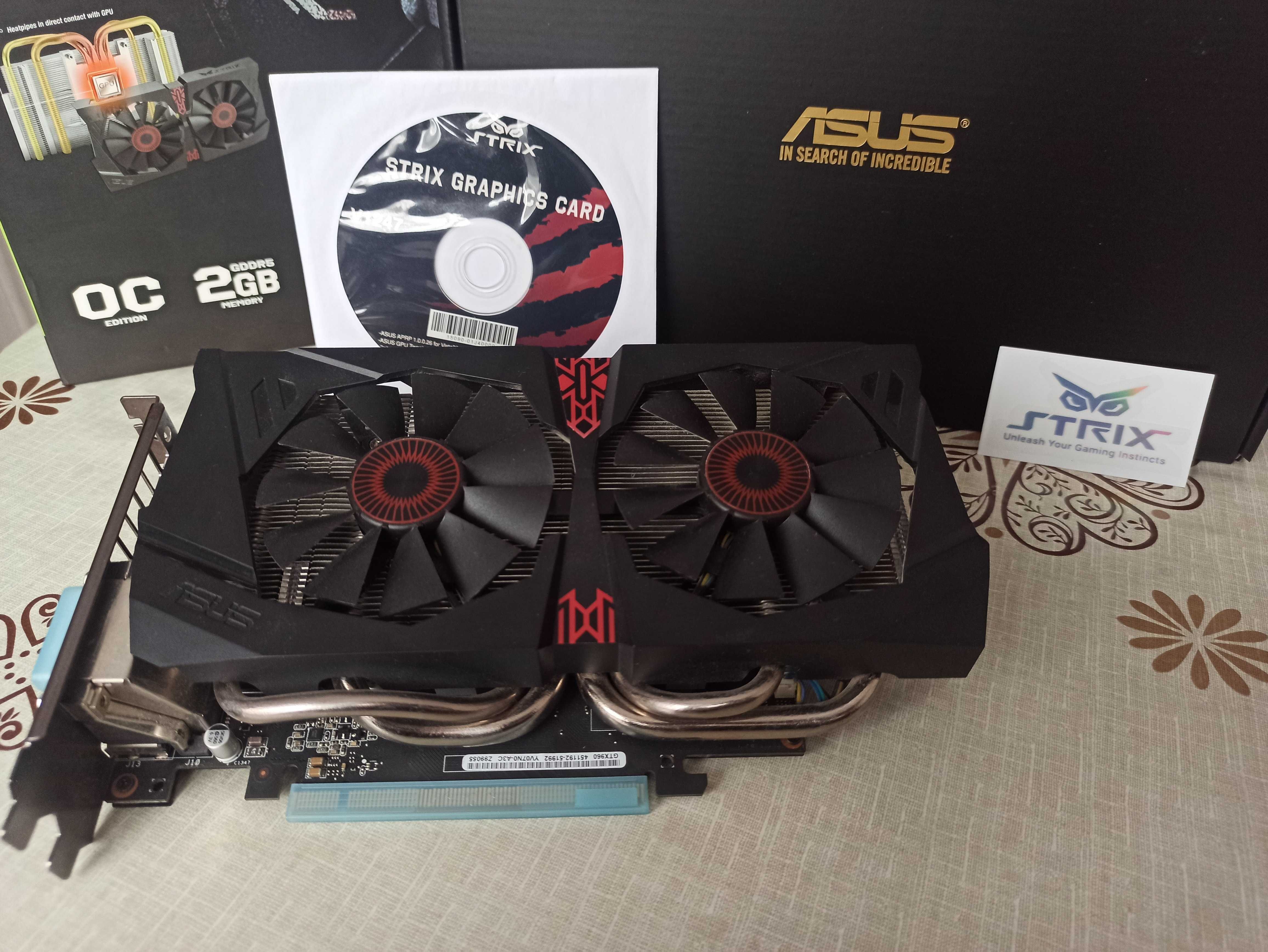 Видеокарта ASUS STRIX GTX 960 DirectCU II OC, 2 GB, GDDR5, 128 bit