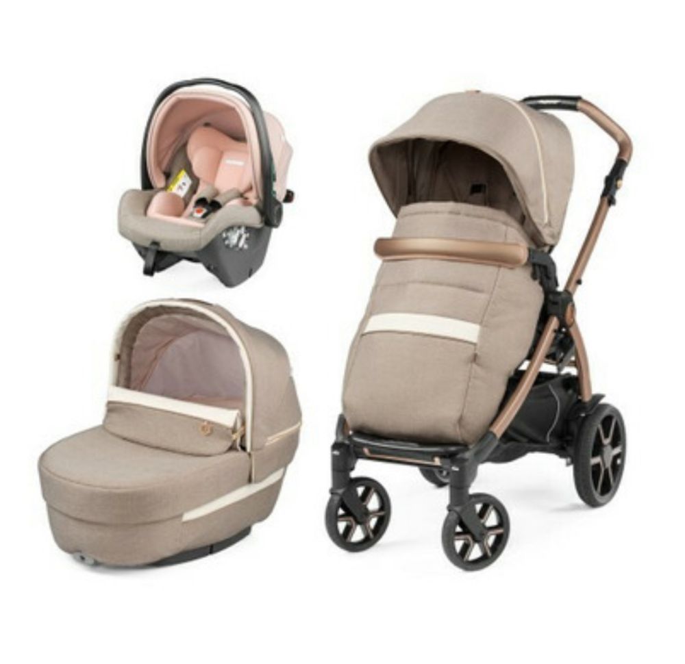 Landou, carucior, scaun auto-scoica 3 in 1 Peg Perego Book