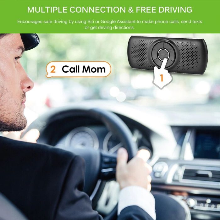 Handsfree cu difuzor kit auto Siri Bluetooth 4.2 3W