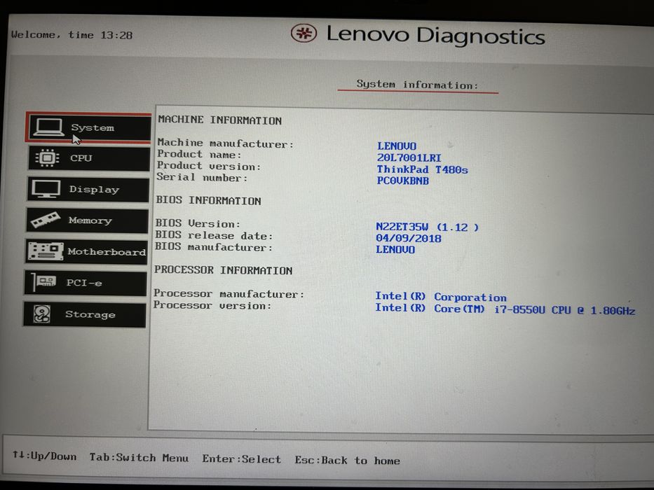 Lenovo Thinkpad T480S(business), 10 Pro, i7 G8, 16GB, SSD 512GB, 14”