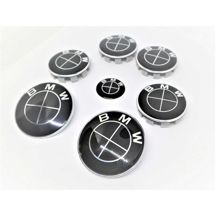 Set Embleme Emblema BMW Capota Portbagaj haion 82mm 74mm logo