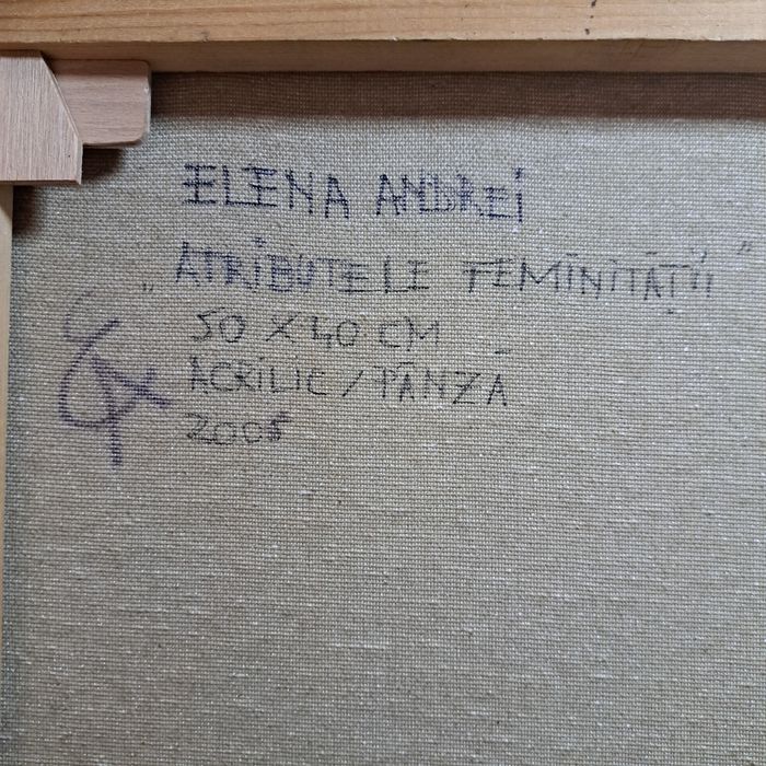 Pictură " Atributele feminității", Elena Andrei ( 1984 Pitești)