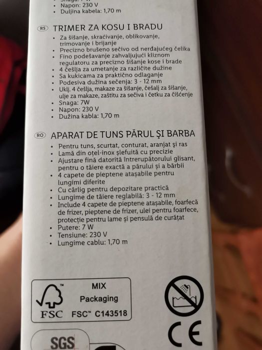 Aparat de tuns parul si barba Silver Crest