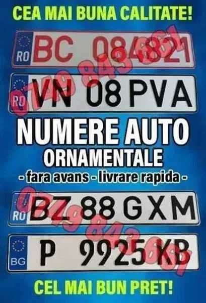 Numere auto / placute auto ornamentale / placute inmatriculare