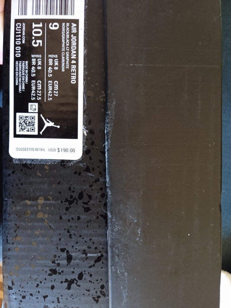Jordan 4 Black cat 42.5