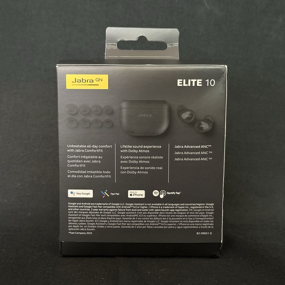 Jabra elite 10. Titanium black. Earbuds naushnik