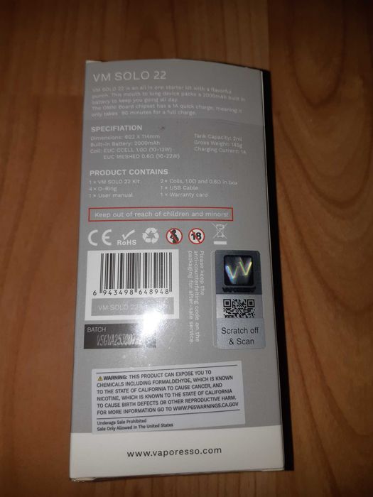 Vape Tigare Electronica Vaporesso VM Solo 22