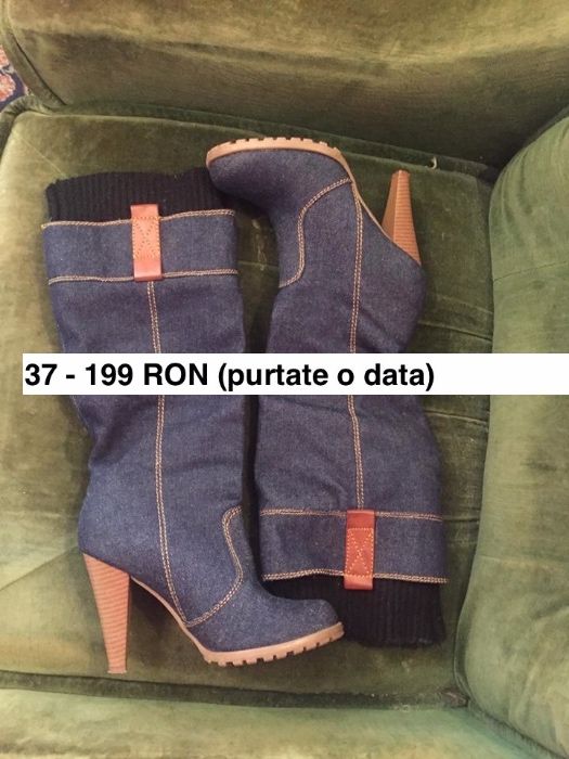 Cizme import SUA blugi bleumarin albastru denim marimea 37 - 99 RON