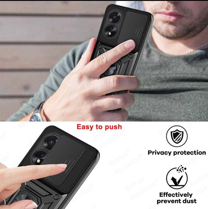 Husa Antisoc Armor Hybrid cu inel pentru Oppo A38 4G / Oppo A79 5G