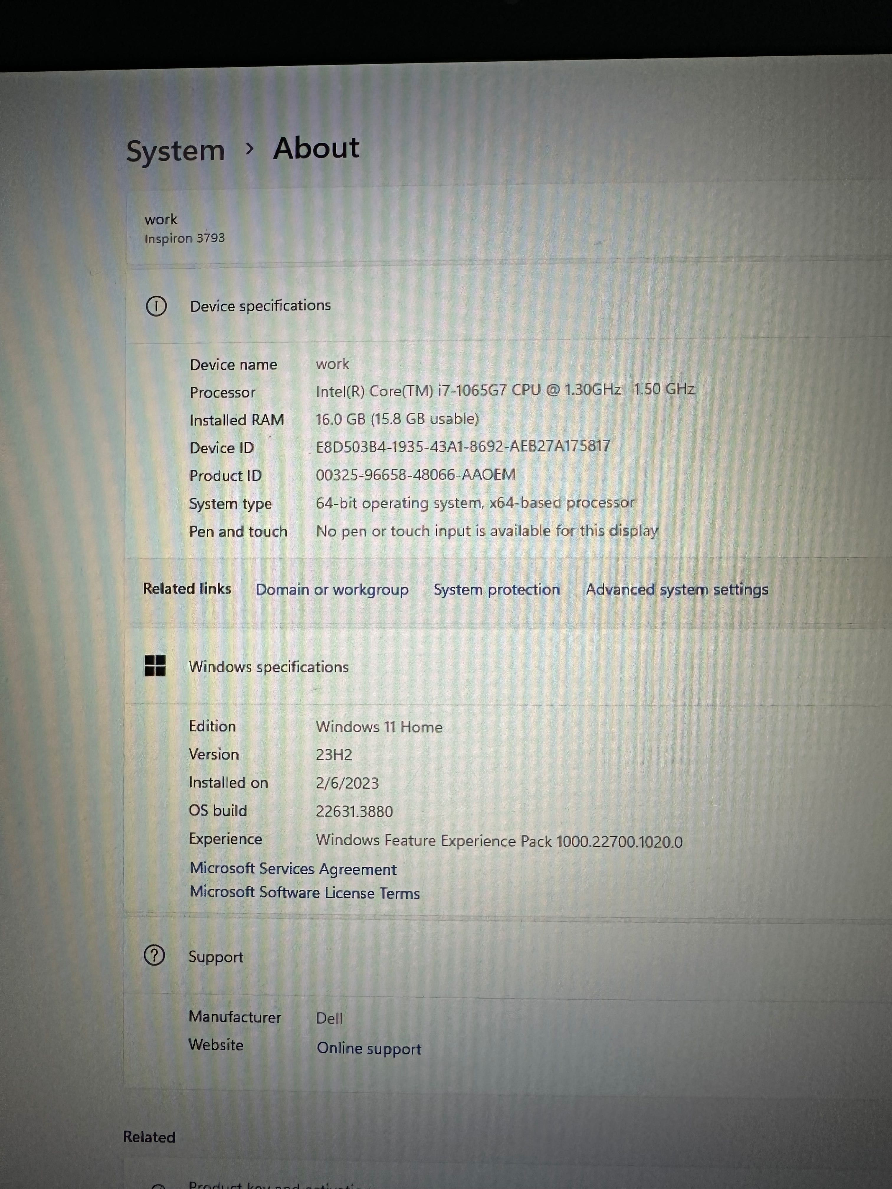 Laptop Dell Inspiron 17, 16ram, i7 processor, 2tb drive + 256 ssd