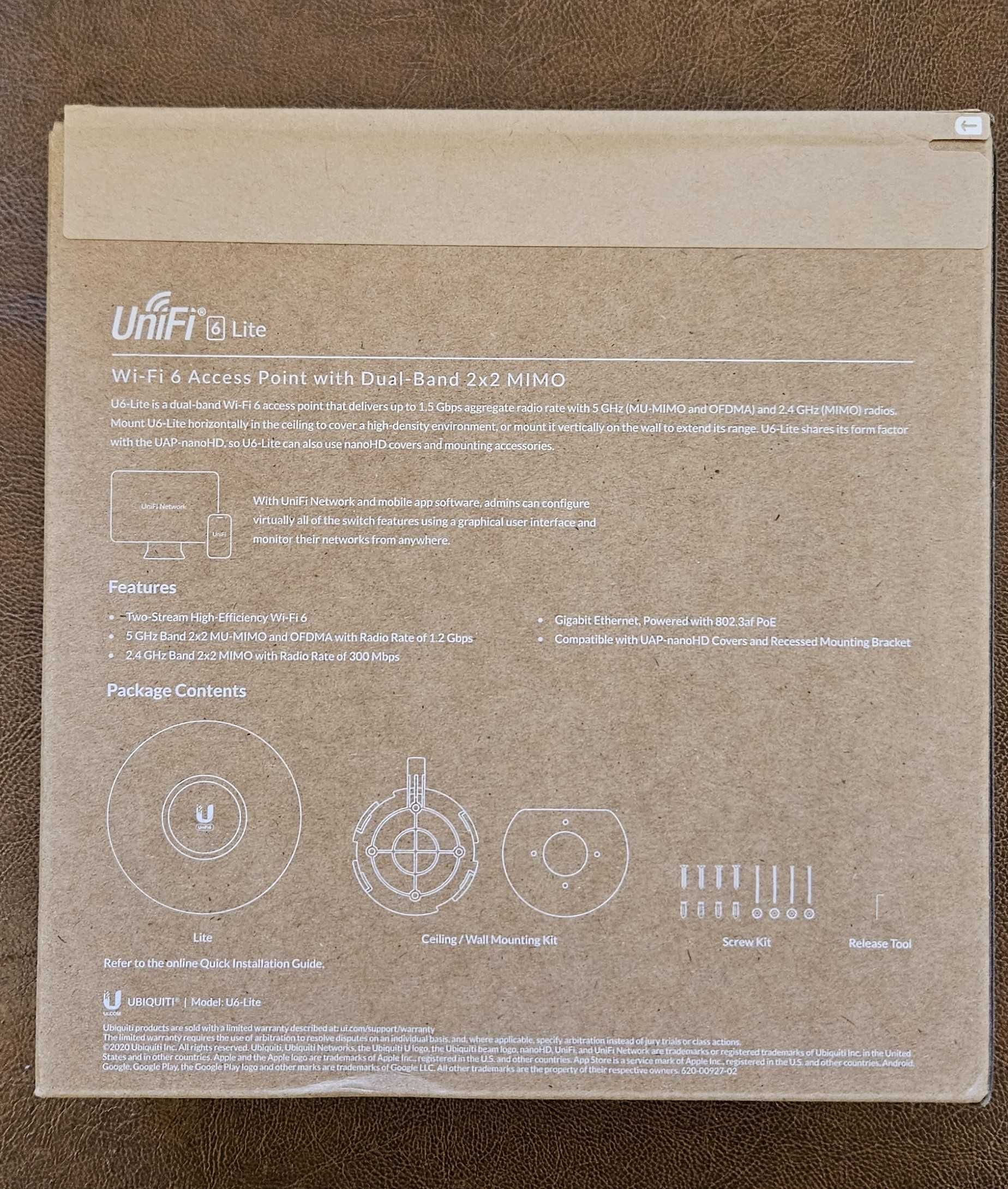 Access Point Ubiquiti UniFi, Wi-Fi 6, Gigabit,U6 Lite