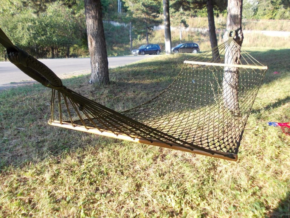 Hamac împletit  rezistent army kaki plus legaturi