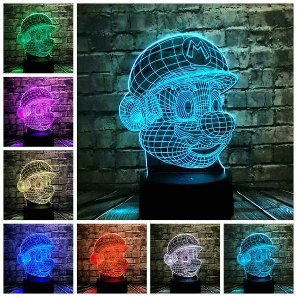 3D лампа,Star Wars,Spiderman,goku,Batman,Mewtwo,Iron Man, Mario