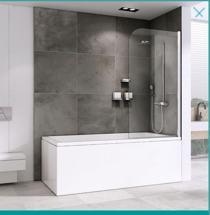 Стеклянная шторка для ванной!