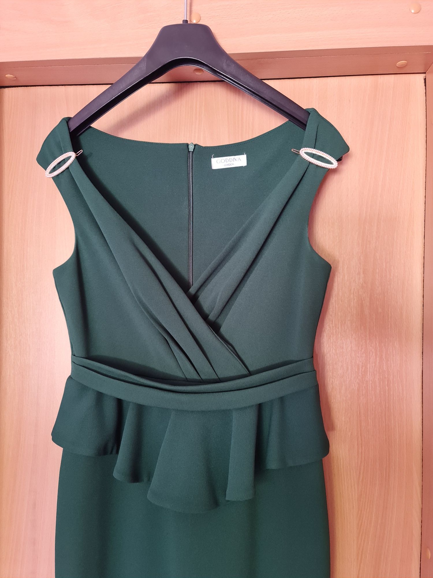 Rochie lunga pe corp de ocazie verde smarald