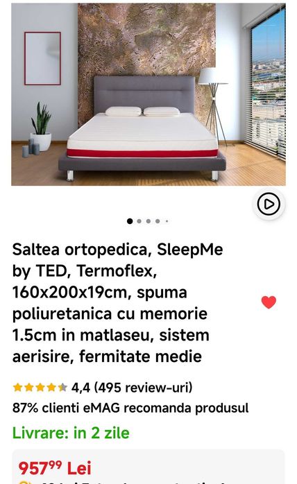 Saltea pat memory sigilată