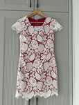 Rochie eleganta alb+ciclam