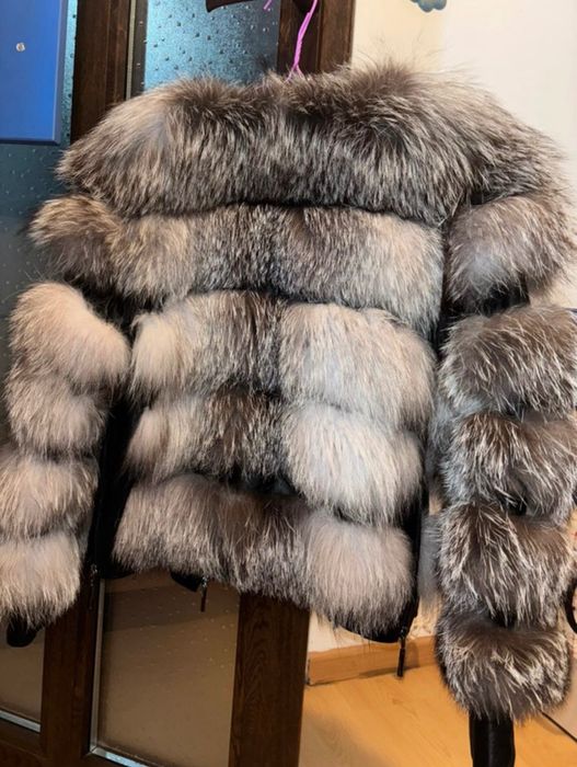 Haina de blană naturală, 2 în 1