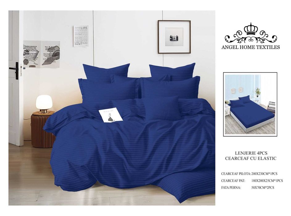 Lenjerii Damasc 4 Piese cu Elastic